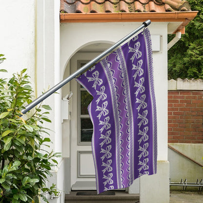 Purple Ribbon Knitted Pattern Print Polyester Flag