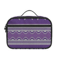 Purple Ribbon Knitted Pattern Print Portable Lunch Bag