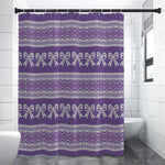 Purple Ribbon Knitted Pattern Print Premium Shower Curtain