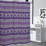 Purple Ribbon Knitted Pattern Print Premium Shower Curtain