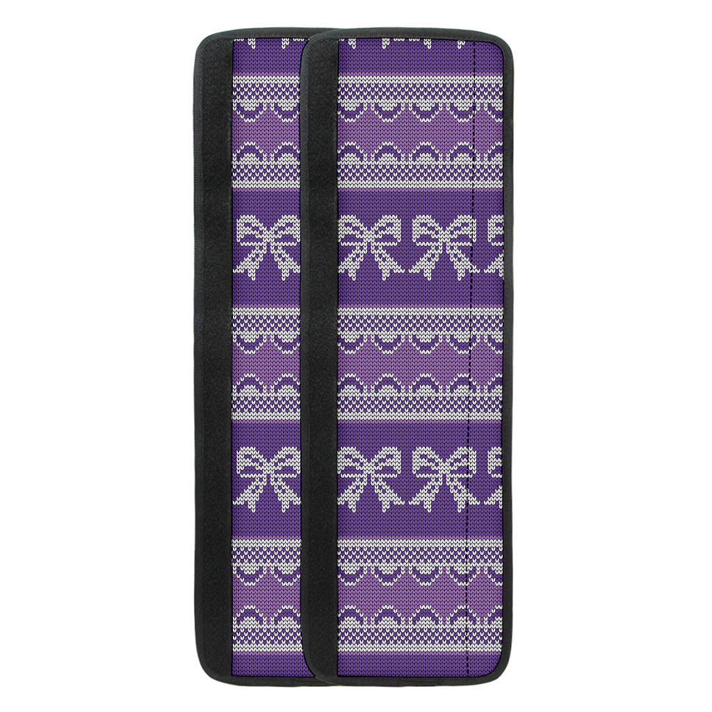 Purple Ribbon Knitted Pattern Print Refrigerator Handle Covers
