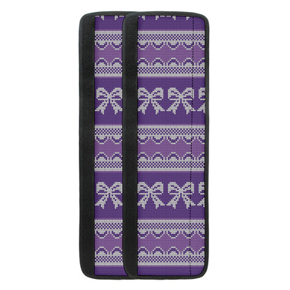 Purple Ribbon Knitted Pattern Print Refrigerator Handle Covers