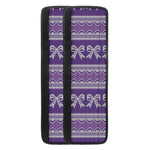 Purple Ribbon Knitted Pattern Print Refrigerator Handle Covers