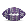 Purple Ribbon Knitted Pattern Print Rugby Ball