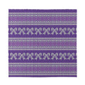 Purple Ribbon Knitted Pattern Print Silk Bandana