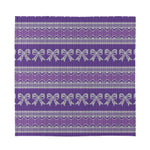Purple Ribbon Knitted Pattern Print Silk Bandana