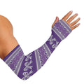 Purple Ribbon Knitted Pattern Print Sun Protection Arm Sleeves