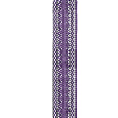 Purple Ribbon Knitted Pattern Print Table Runner
