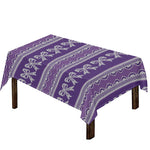 Purple Ribbon Knitted Pattern Print Tablecloth