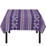 Purple Ribbon Knitted Pattern Print Tablecloth