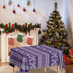 Purple Ribbon Knitted Pattern Print Tablecloth