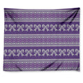 Purple Ribbon Knitted Pattern Print Tapestry