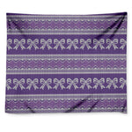 Purple Ribbon Knitted Pattern Print Tapestry