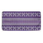 Purple Ribbon Knitted Pattern Print Towel