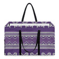 Purple Ribbon Knitted Pattern Print Utility Tote Bag