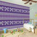 Purple Ribbon Knitted Pattern Print Wall Sticker