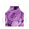Purple Rose Print Adjustable Apron