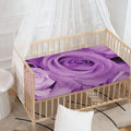 Purple Rose Print Baby Crib Sheet