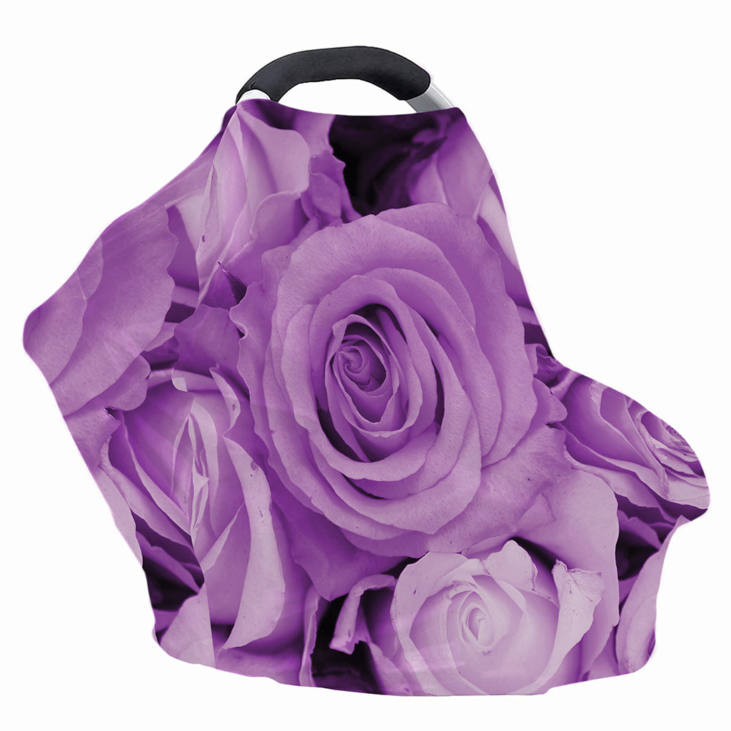 Purple Rose Print Baby Seat Cover