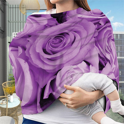 Purple Rose Print Baby Seat Cover