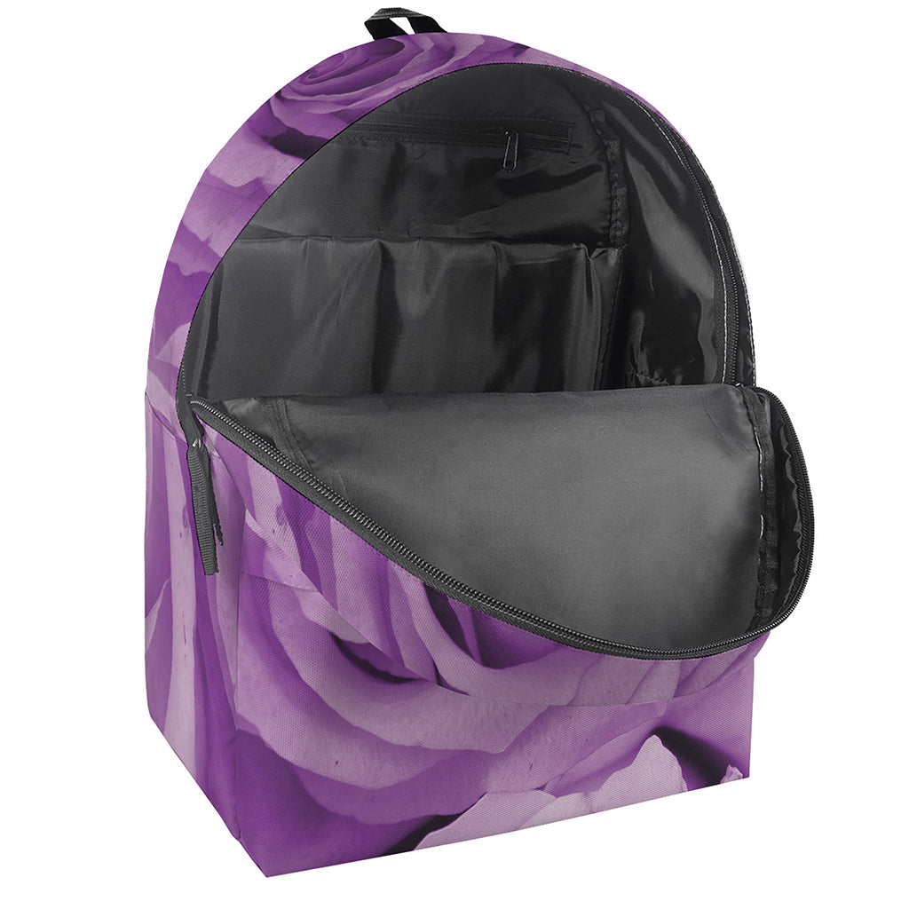 Purple Rose Print Backpack