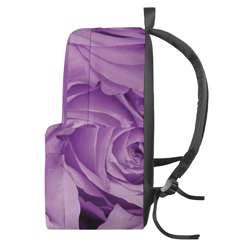 Purple Rose Print Backpack