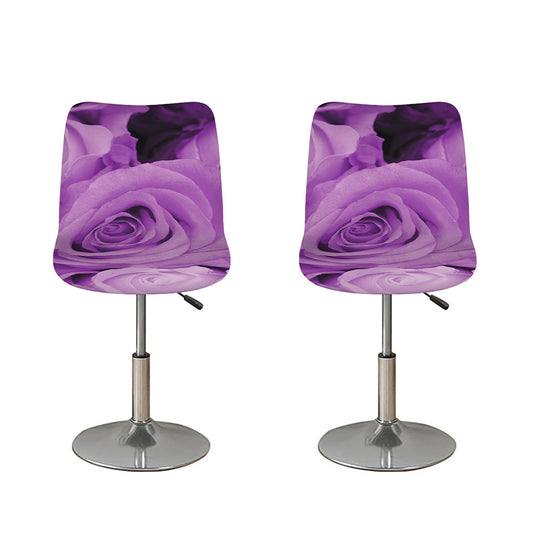 Purple Rose Print Bar Stool Covers