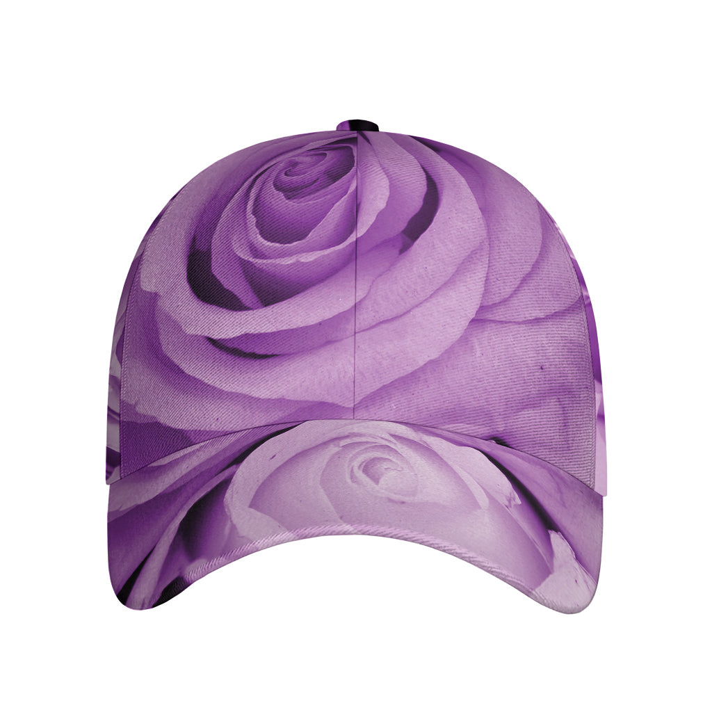 Purple Rose Print Baseball Cap