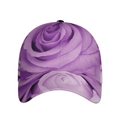 Purple Rose Print Baseball Cap