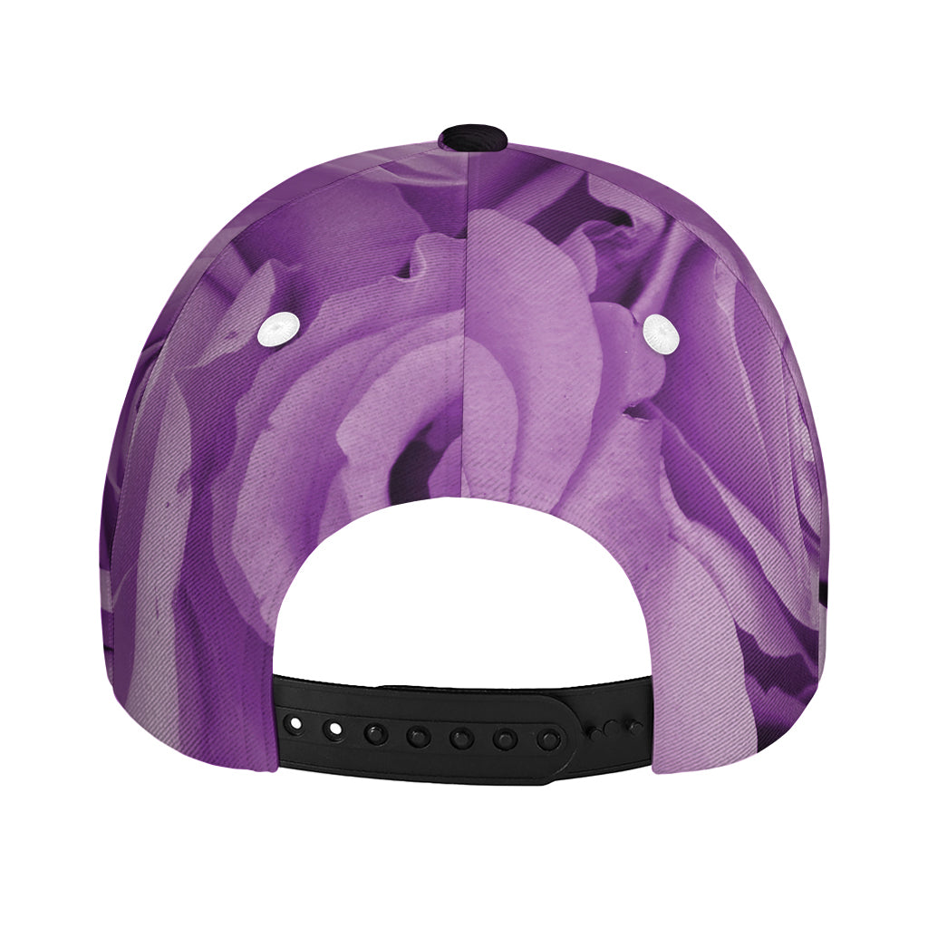Purple Rose Print Baseball Cap