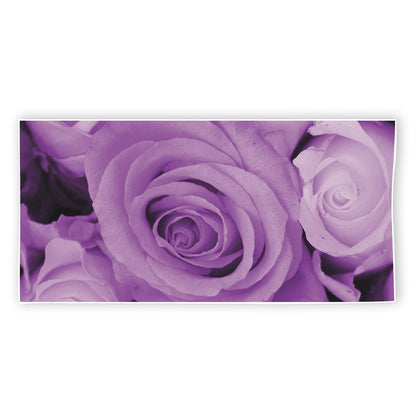 Purple Rose Print Beach Towel
