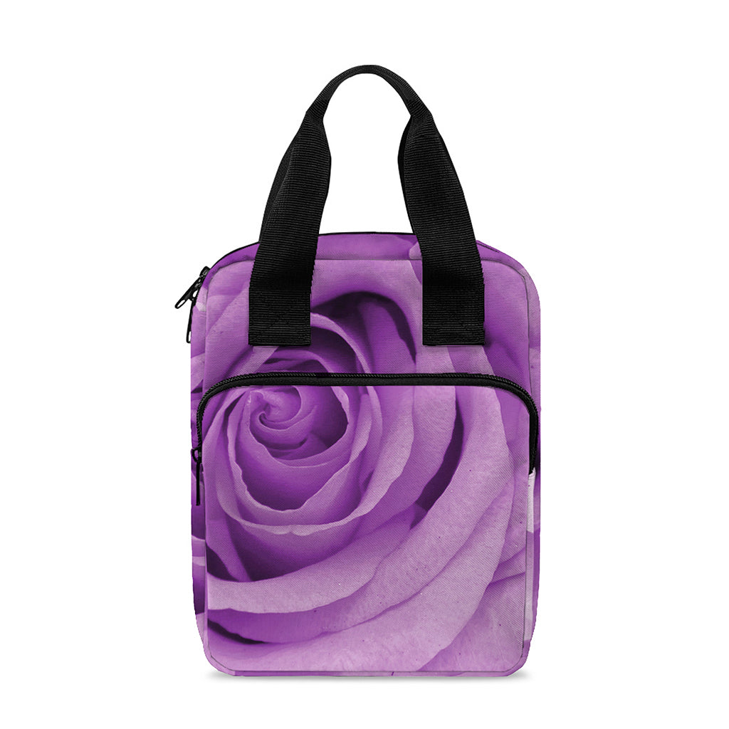 Purple Rose Print Bible Tote Bag