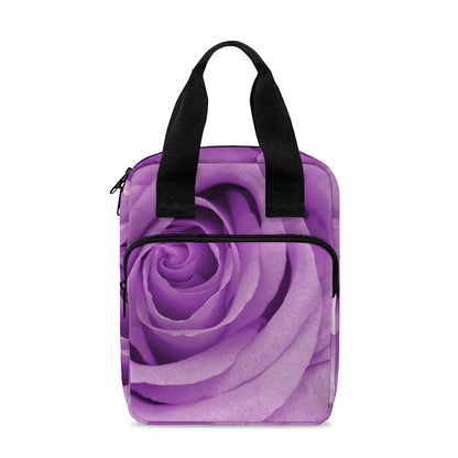 Purple Rose Print Bible Tote Bag