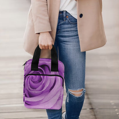 Purple Rose Print Bible Tote Bag