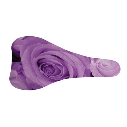 Purple Rose Print Bicycle Seat Cover