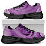 Purple Rose Print Black Chunky Shoes