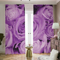 Purple Rose Print Dimout Pencil Pleat Curtains