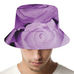 Purple Rose Print Bucket Hat