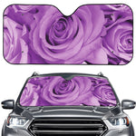 Purple Rose Print Car Windshield Sun Shade