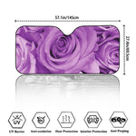 Purple Rose Print Car Windshield Sun Shade