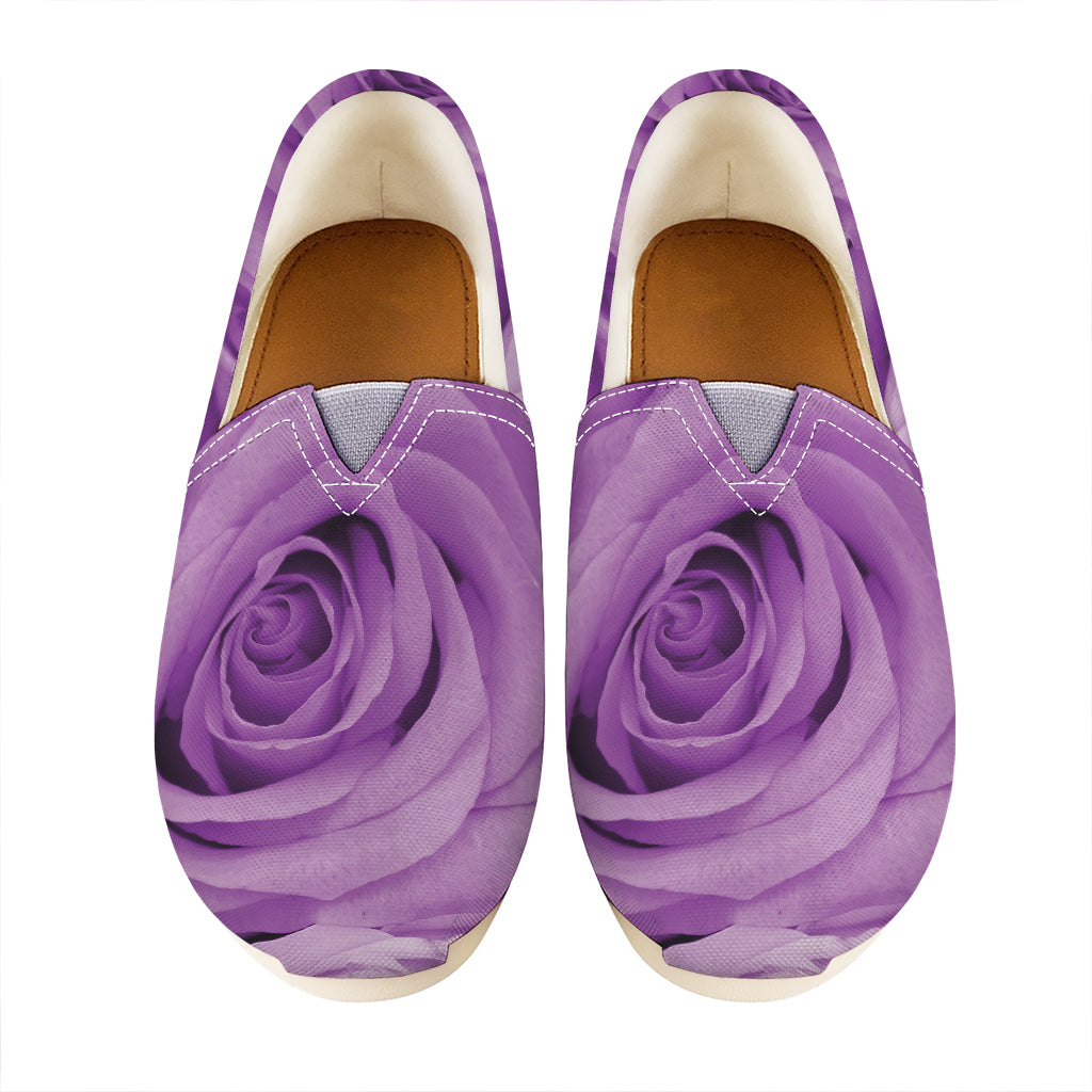 Purple Rose Print Casual Shoes
