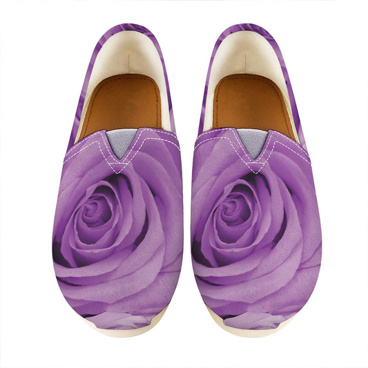 Purple Rose Print Casual Shoes