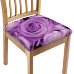 Purple Rose Print Chair Cushion Cover
