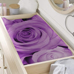Purple Rose Print Changing Pad Cover