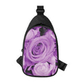 Purple Rose Print Sling Bag