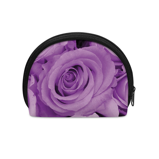 Purple Rose Print Coin Purse