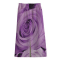 Purple Rose Print Cotton Front Slit Maxi Skirt
