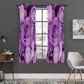 Purple Rose Print Grommet Curtain Panels