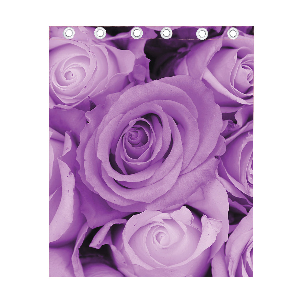 Purple Rose Print Curtain