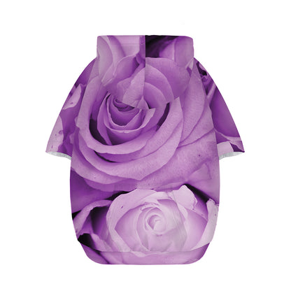 Purple Rose Print Dog Zip Up Hoodie